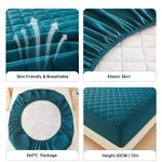 protège matelas bleu marine doux antibactérie imperméable 30cm quilté moderne
