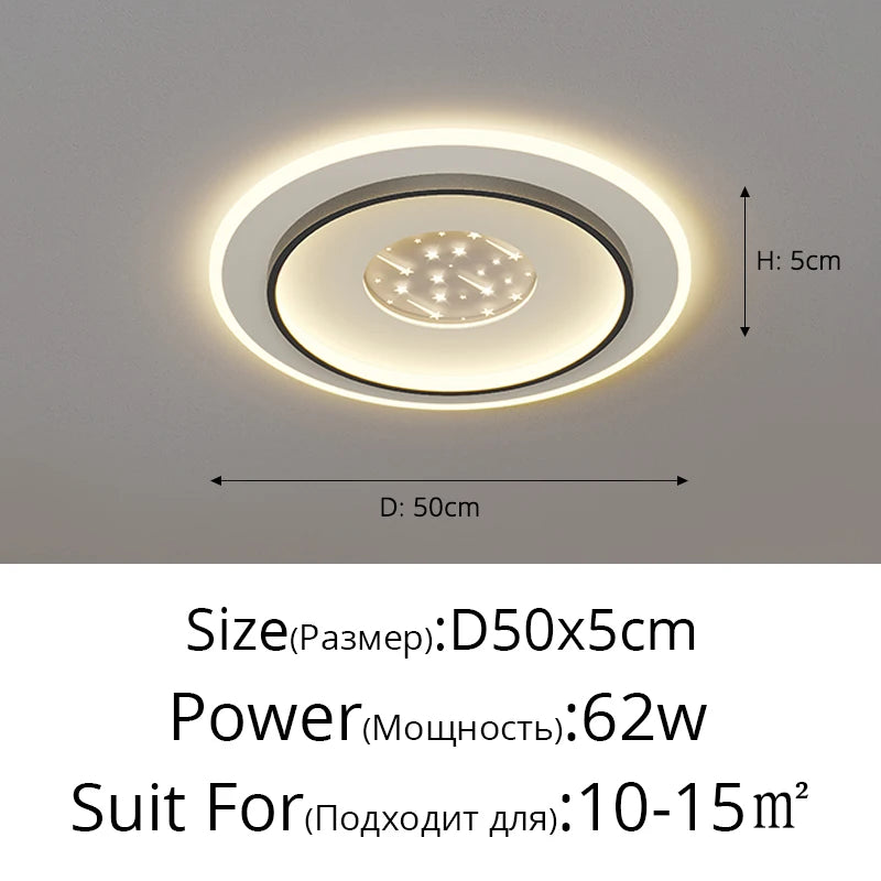 plafonnier led moderne blanc doré minimaliste éclairage cuisine chambre salon