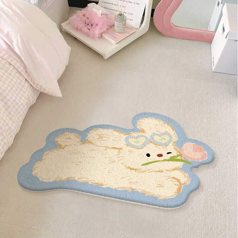 tapis moderne animaux mignons couleurs vives sol antidérapant résistant corrosion chambre fille adolescente