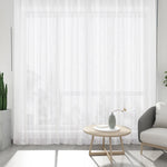 rideaux blancs tissés motif texturé protection uv moderne minimaliste maison chambre salon