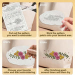 feuilles adhésives broderie motifs floraux fleurs feuilles branches classiques différentes couleurs solubles eau bricolage