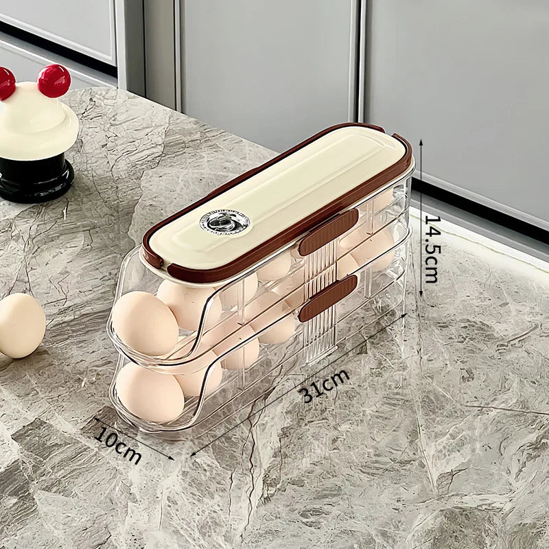 boîte œufs transparente réutilisable poignées couvercle moderne cuisine rangement 31x20cm 45x20cm 65x20cm