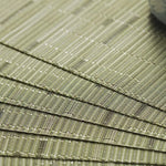 tapis table vert olive rayures horizontales vinyle moderne anti dérapant cuisine salle manger