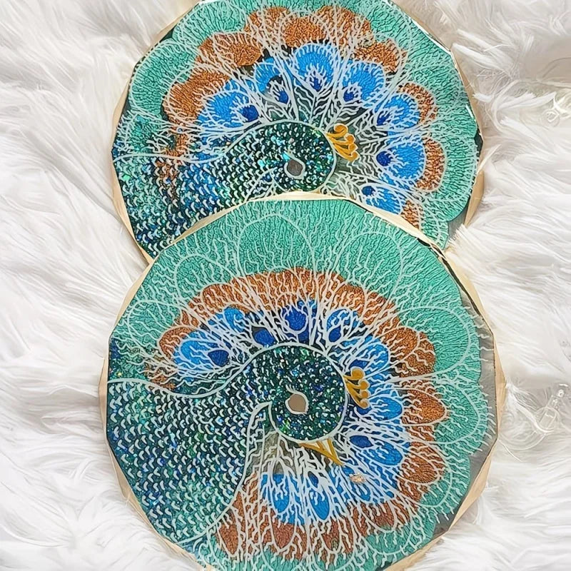 coasters blancs motifs floraux textures serpent modernes fleurs séchées multicolores