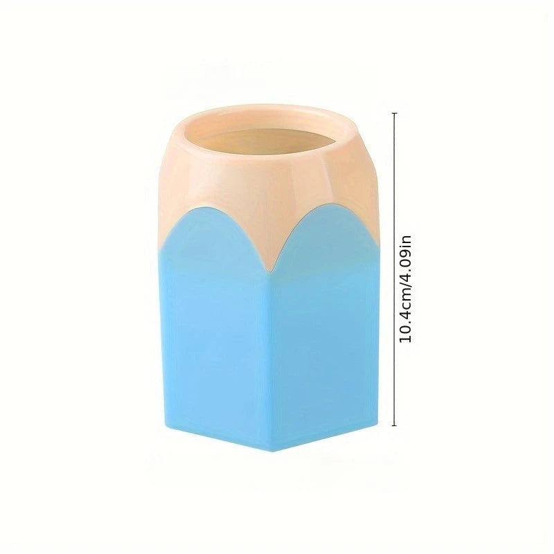 porte crayons hexagonaux multicolores imitant crayon taillé décoratif ludique 14 ans+