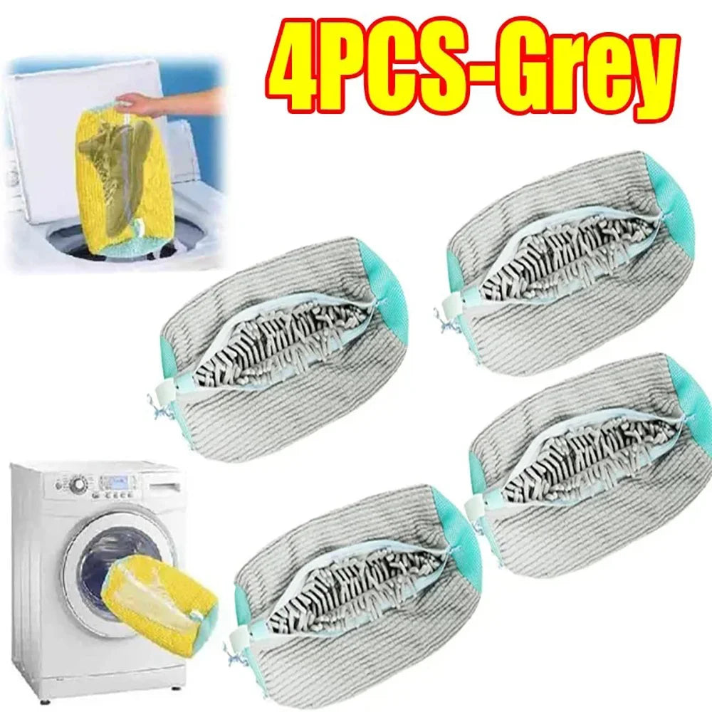 sac chaussures jaune bleu clair polyestère moderne réutilisable imperméable zip cordon chaussure nettoyage profond