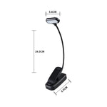 lampe lecture portable noir moderne clip batterie piles flexible étude chambre veilleuse
