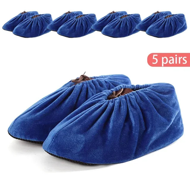 protège chaussures velours non glissants réutilisables lavables intérieur extérieur moderne rouge bleu violet marron