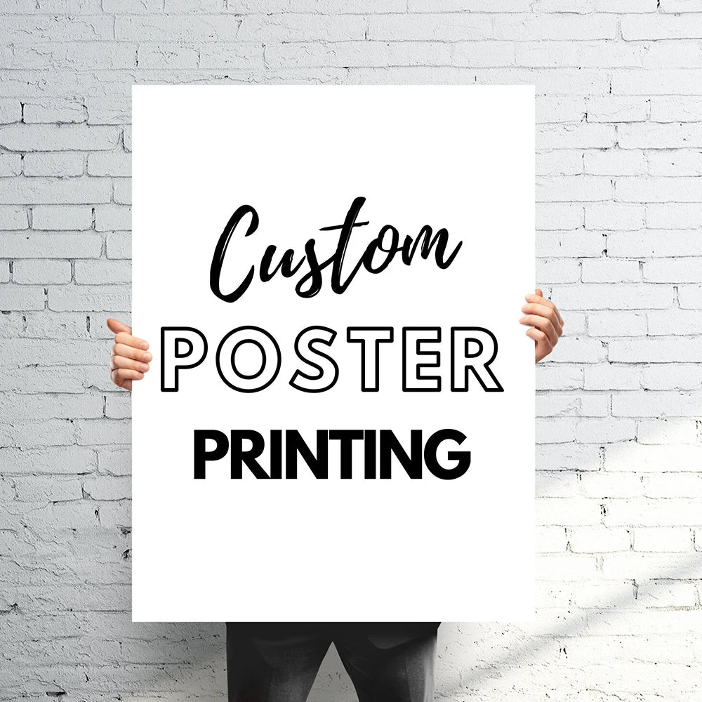 affiche personnalisée poster minimaliste cadre noir texte blanc noir 20x30cm 30x40cm 40x50cm 50x50cm 60x60cm