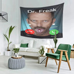 tapis polyestère visage dr freak bulles dialogues telephone moderne humoristique chambre