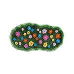 tapis vert fleurs moderne intérieur polypropylène géométrique jaune blanc rose orange doux