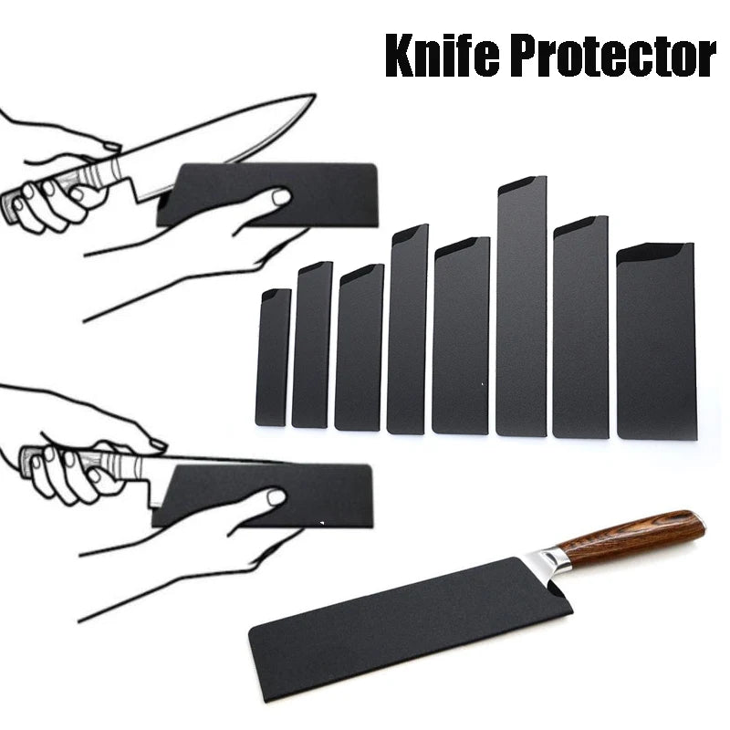 protège couteau noir adhésif durable moderne protection cuisine matériau métal