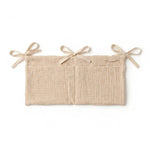 sac rangement lit bébé coton beige bleu rose simple rubans sécurité