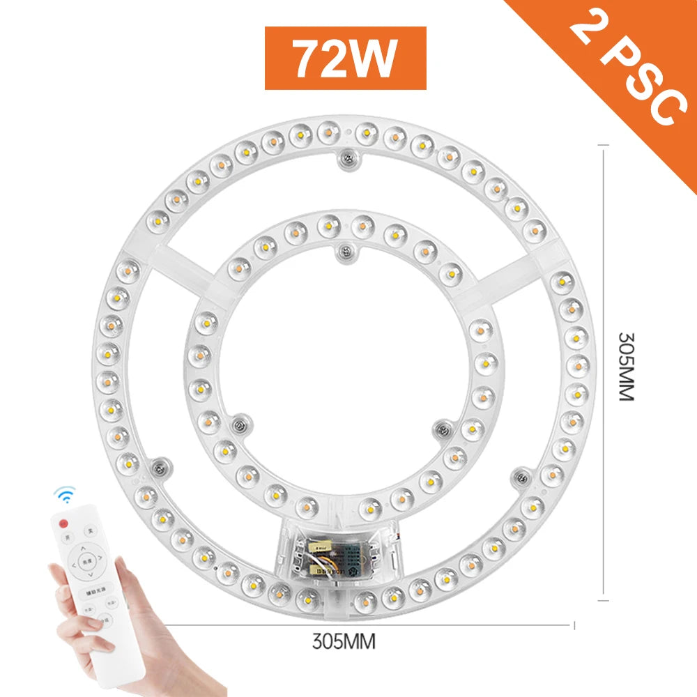 Panneau led blanc circulaire moderne aimant télécommande 60w 72w 80w 100w