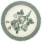 tapis table rond polyestère résistant chaleur décoration intérieure extérieure blanc vert fleurs feuilles papillons