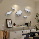 miroir moderne ovalaire argenté post moderne adhésif mural taille xl
