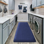tapis sol polyester antidérapant bleu marine moderne rapide absorption 60x160cm