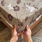 housse matelas coton lin plaid fleurs papillons moderne beige marron blanc double oreillers