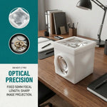 cube optique contemporain noir blanc objectif optique portable studio matériau opacique