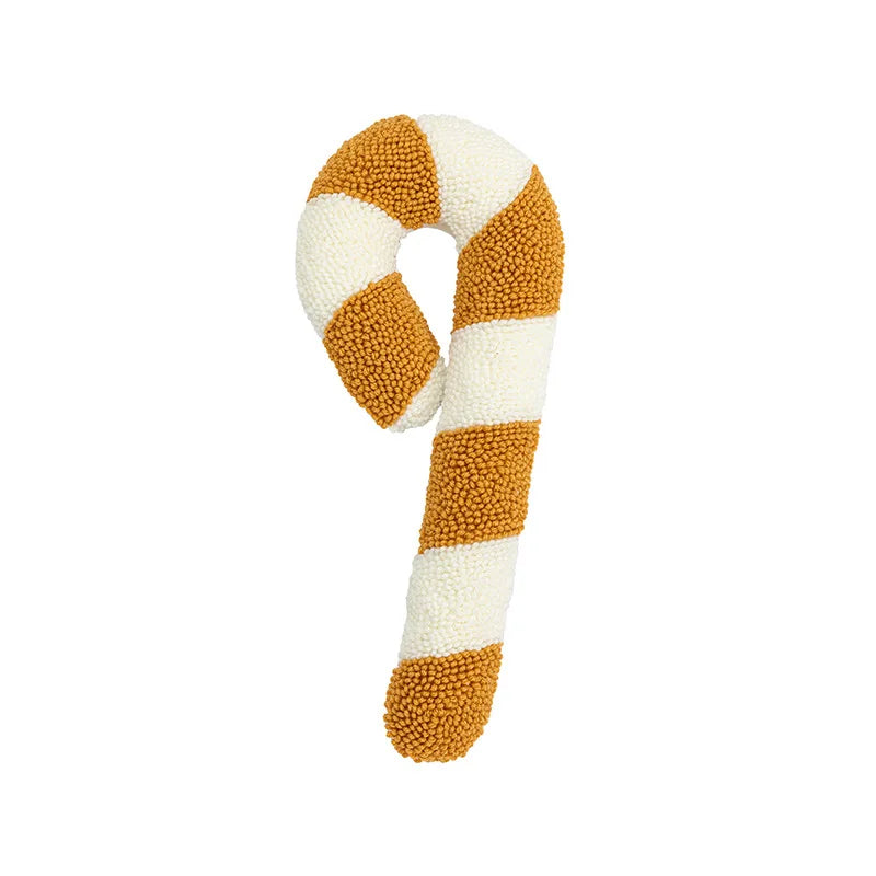 coussin blanc motif flocon doré texture épaisse décoratif noël fixations