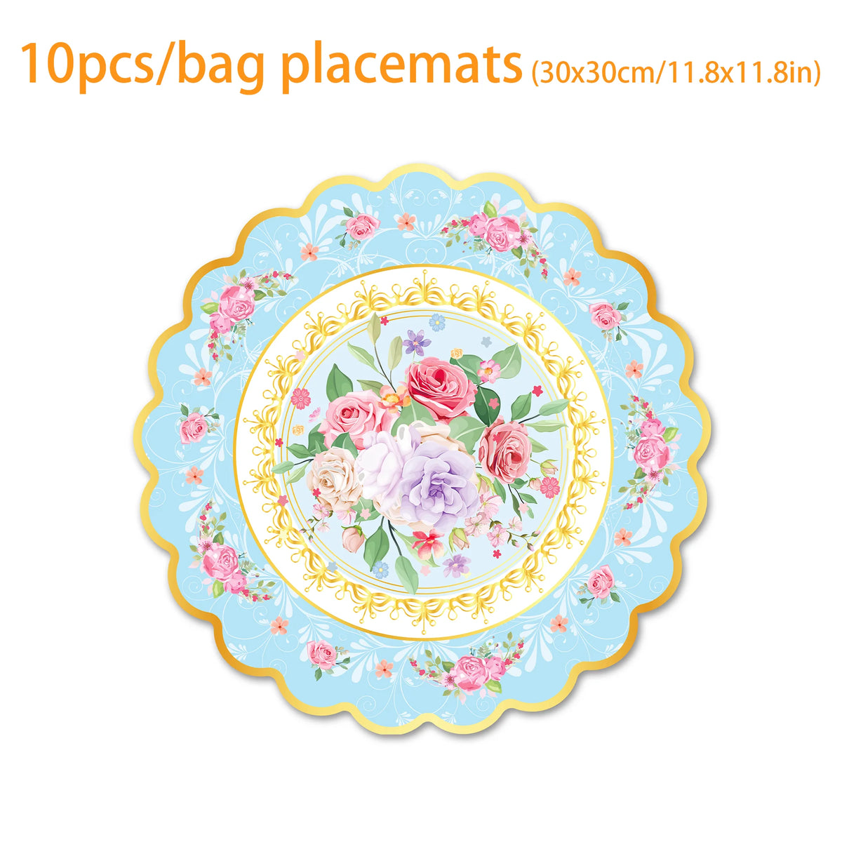 assiettes papier violet bleu rose jaune fleurs vintage romantique respectueux environnement ensemble fete the