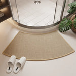 tapis bain antidérapant polyester absorbant rapide moderne beige gris intérieur porte salle bain cuisine