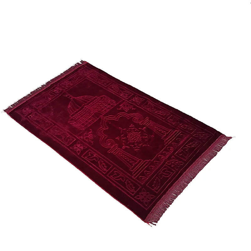 tapis prière polyester velours motifs géométriques floraux gris bleu vert violet moderne élégant İslam