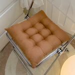 coussin siège carré solide amovible lavable polyester coton moderne confortable couleur marron