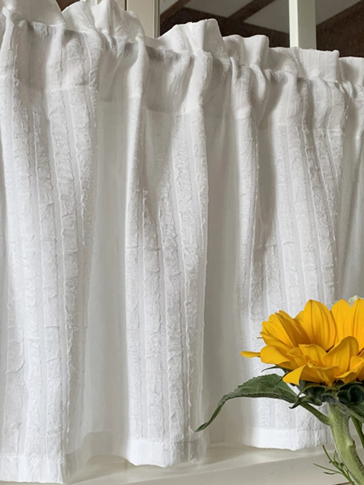 rideau blanc opaques rayures horizontales classique tringle polyester moderneextérieur floatwindow