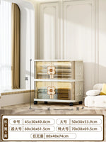 meuble rangement moderne armoire beige clair grille dimensions roulettes 45x30x71.9cm