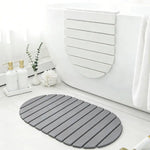 tapis bain pliable absorption rapide séchage instantané antidérapant rayures horizontales gris moderne