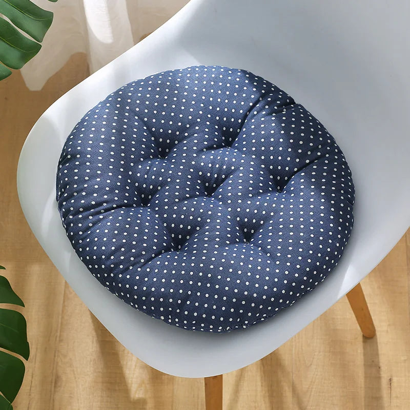 coussin chaise rond confortable mousse polyestère motif géométrique repas siège maison