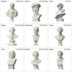 buste sculptural résine blanc détails antiques classiques décoration intérieure alexander beethoven athena chopin