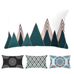 coussins géométriques motifs mandalas modernes polyester noir blanc minimaliste 30x50cm