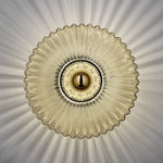 lampe moderne élégante rayures concentriques blanc doré chambre salon entrée
