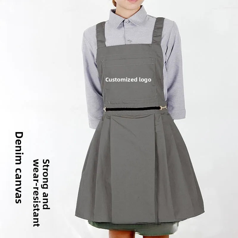 tablier toile gris noir beige classique poche ceinture ajustable étanche cuisine académique
