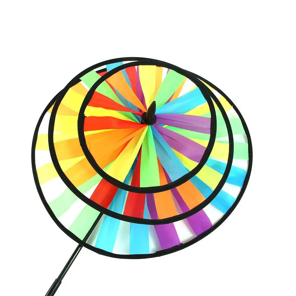 roue vent multicolore moderne rayures diagonales tringle extérieur jardin decoration