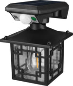 lampe murale solaire ip65 étanche led noir cadre doré verre opalin rétro capteur mouvement