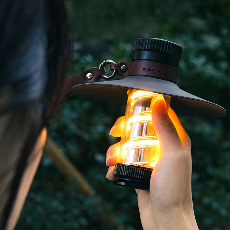 lanterne led portable camping tricolore étanche noir bleu doré transparent moderne