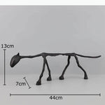 décoration moderne sculpture animaux abstrait brut texturé noir base blanche