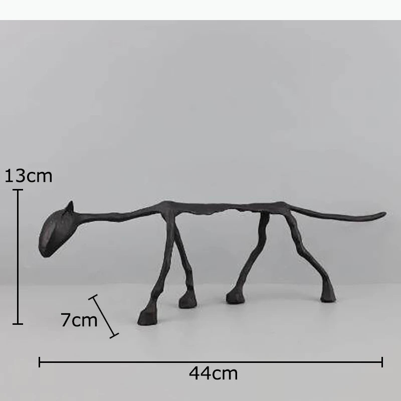 décoration moderne sculpture animaux abstrait brut texturé noir base blanche
