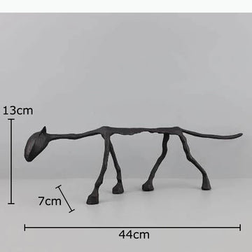 décoration moderne sculpture animaux abstrait brut texturé noir base blanche