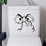 sticker mural noir visage triste dessin animé salle bain amovible décoration humoristique