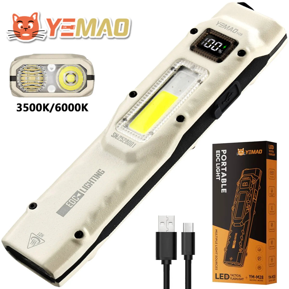 lampe torchon led rechargeable lumen blanc moderne compact clip uv intense