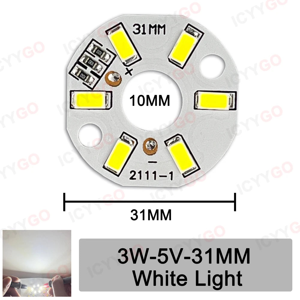source lumière led 3w 5v usb blanc rouge circulaire adhésif câble interrupteur
