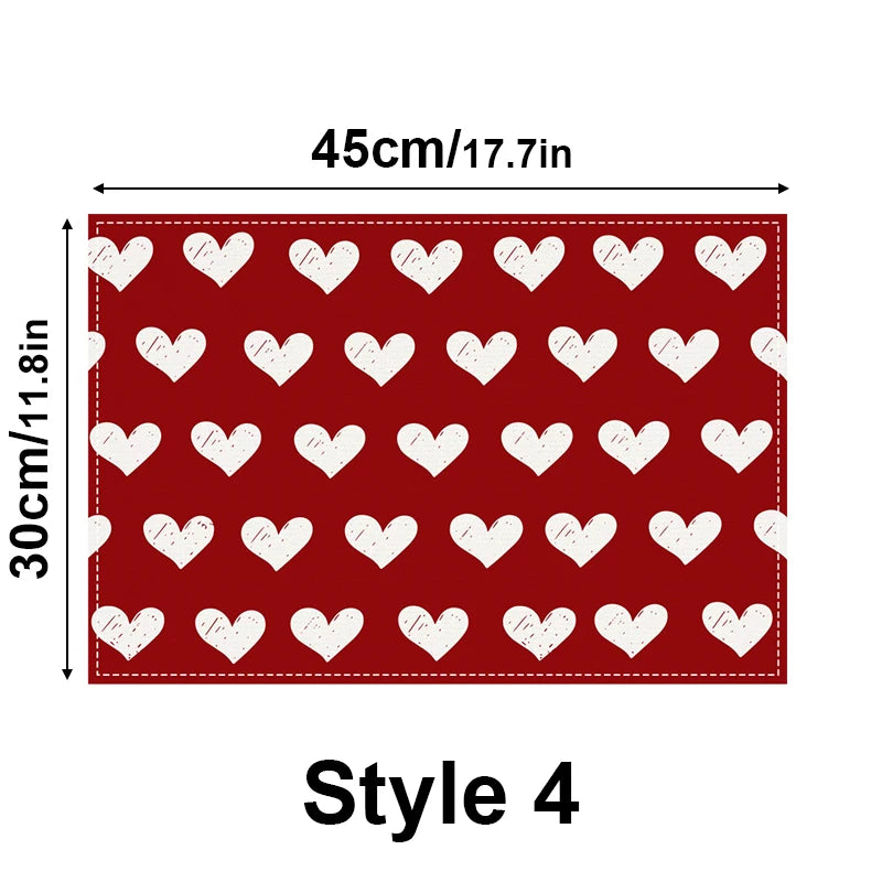 serviettes table rouge coeurs blancs moderne romantique st valentin décoration table mariage