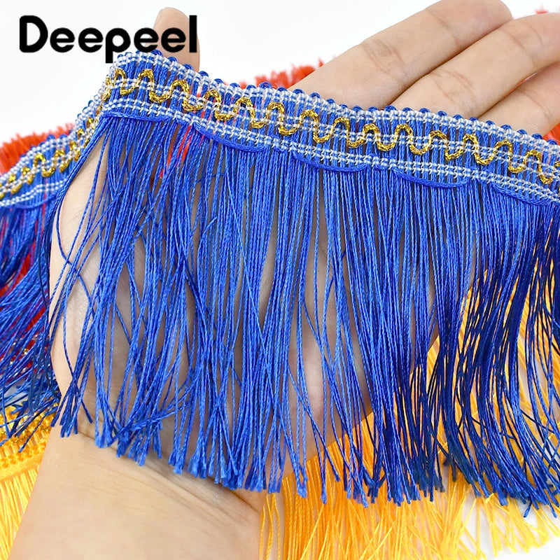 franges décoratives rubans frisés polyester rouge bleu rose jaune vert 10cm textiles decoration