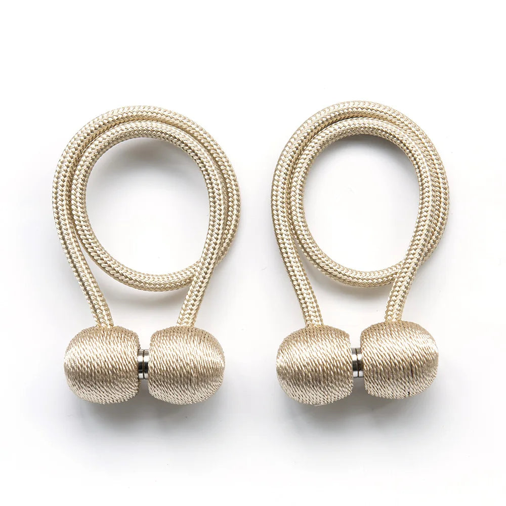 boucles rideaux moderne aimant puissant tissé opacité bleu rose marron attachement chambre salon cuisine