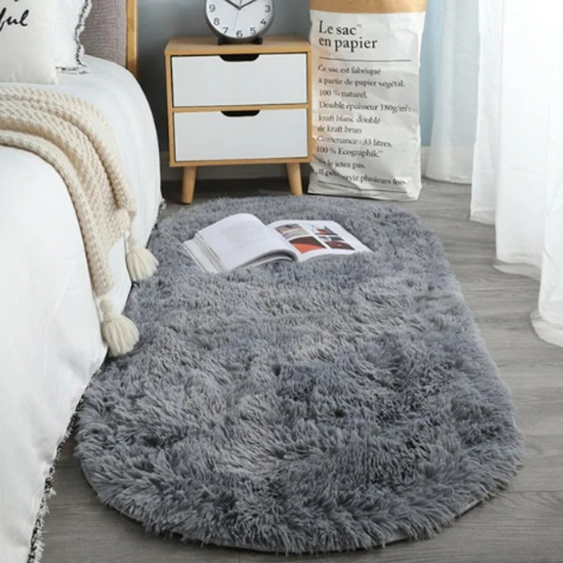 Tapis ovale blanc antidérapant pour balcon