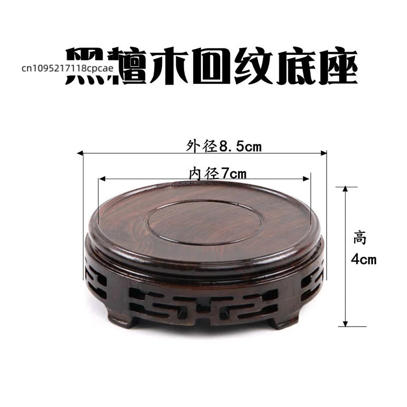 socle bois noir sculpté support présentation traditionnel vase décoration intérieure